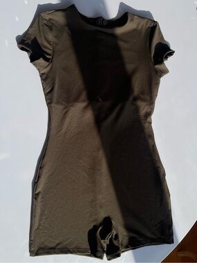 Women's Black Short-Sleeve Active/Workout Romper
